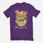 Ramen Is The Way – Sci-Fi Graphic T-Shirt in purple, flat-lay product view