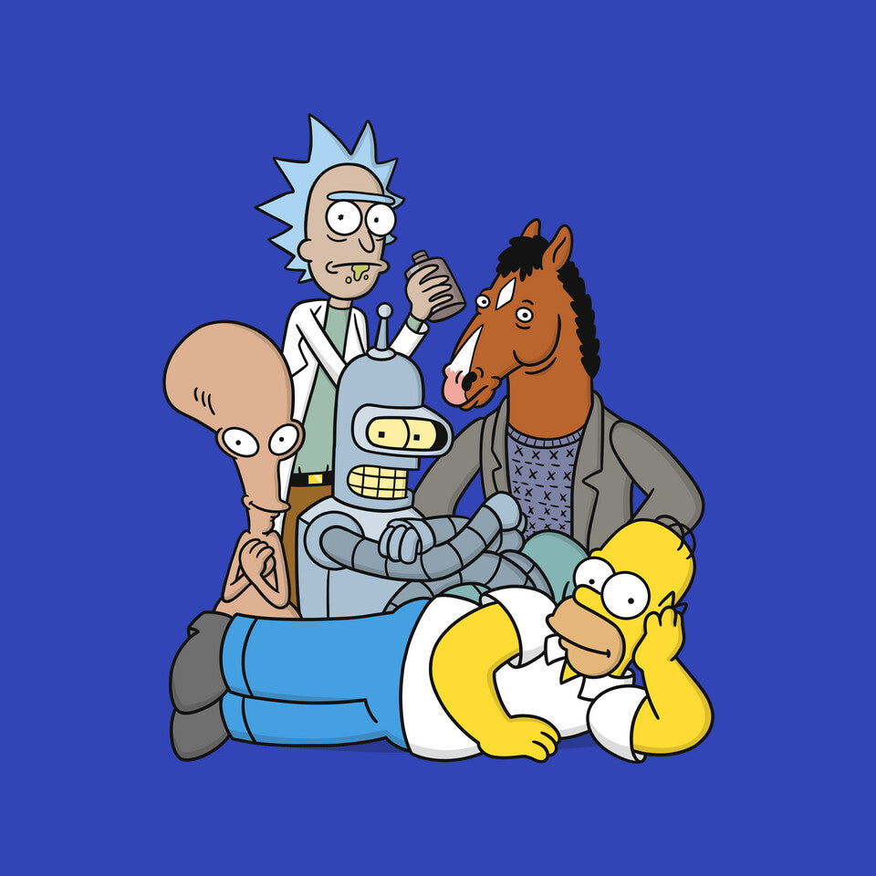 The Breakfast Drinkers – Funny Graphic T-Shirt design artwork for royal blue graphic T-shirt
