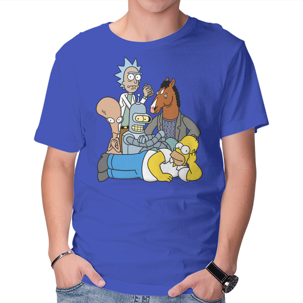 The Breakfast Drinkers – Funny Graphic T-Shirt in royal blue, product display