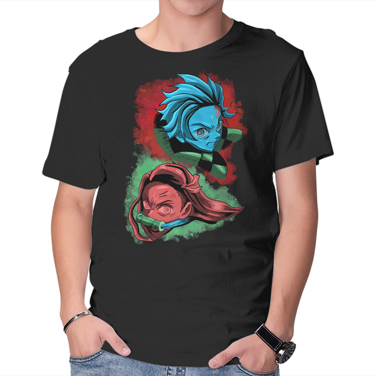 The Demon And The Slayer – Anime Graphic T-Shirt in black, product display