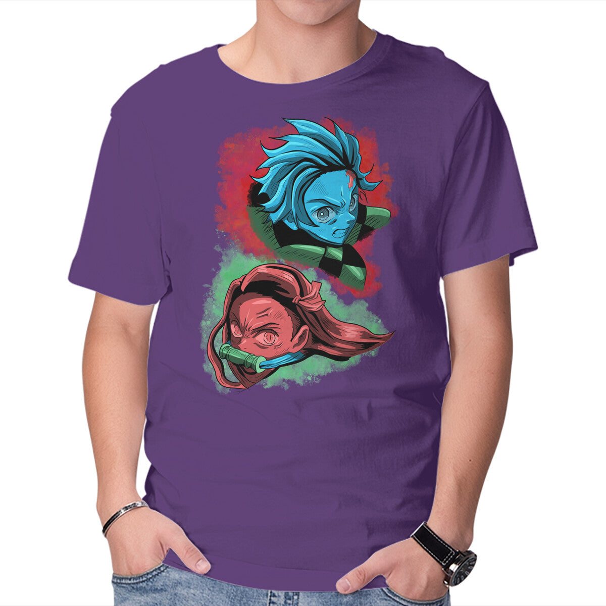The Demon And The Slayer – Anime Graphic T-Shirt in purple, product display