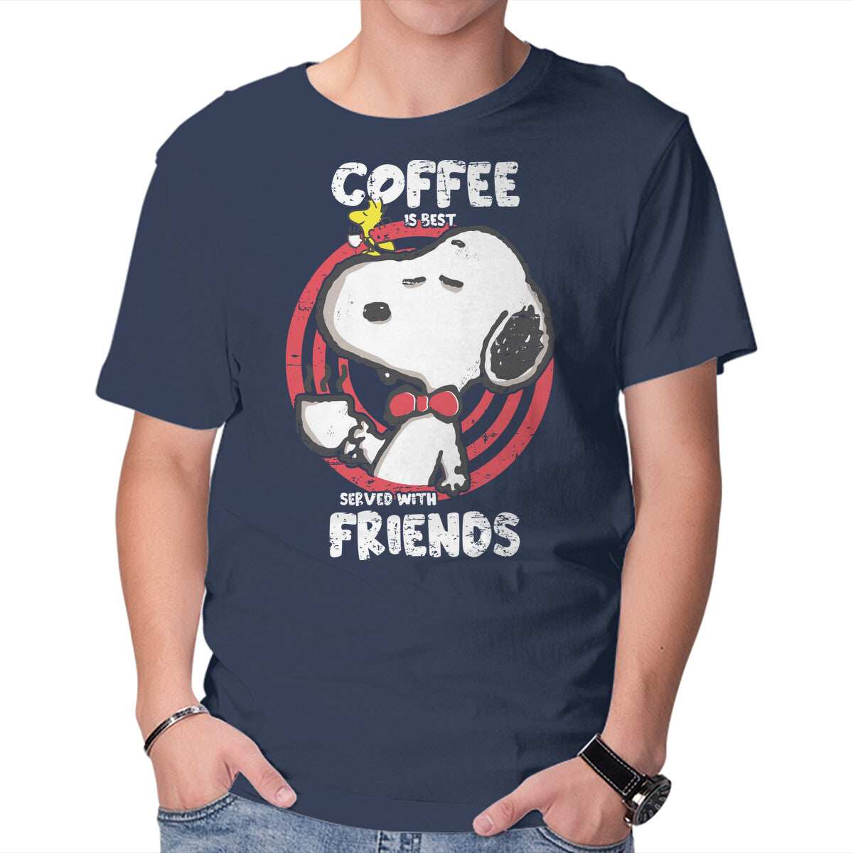 Best Served – Coffee Graphic T-Shirt in navy, product display