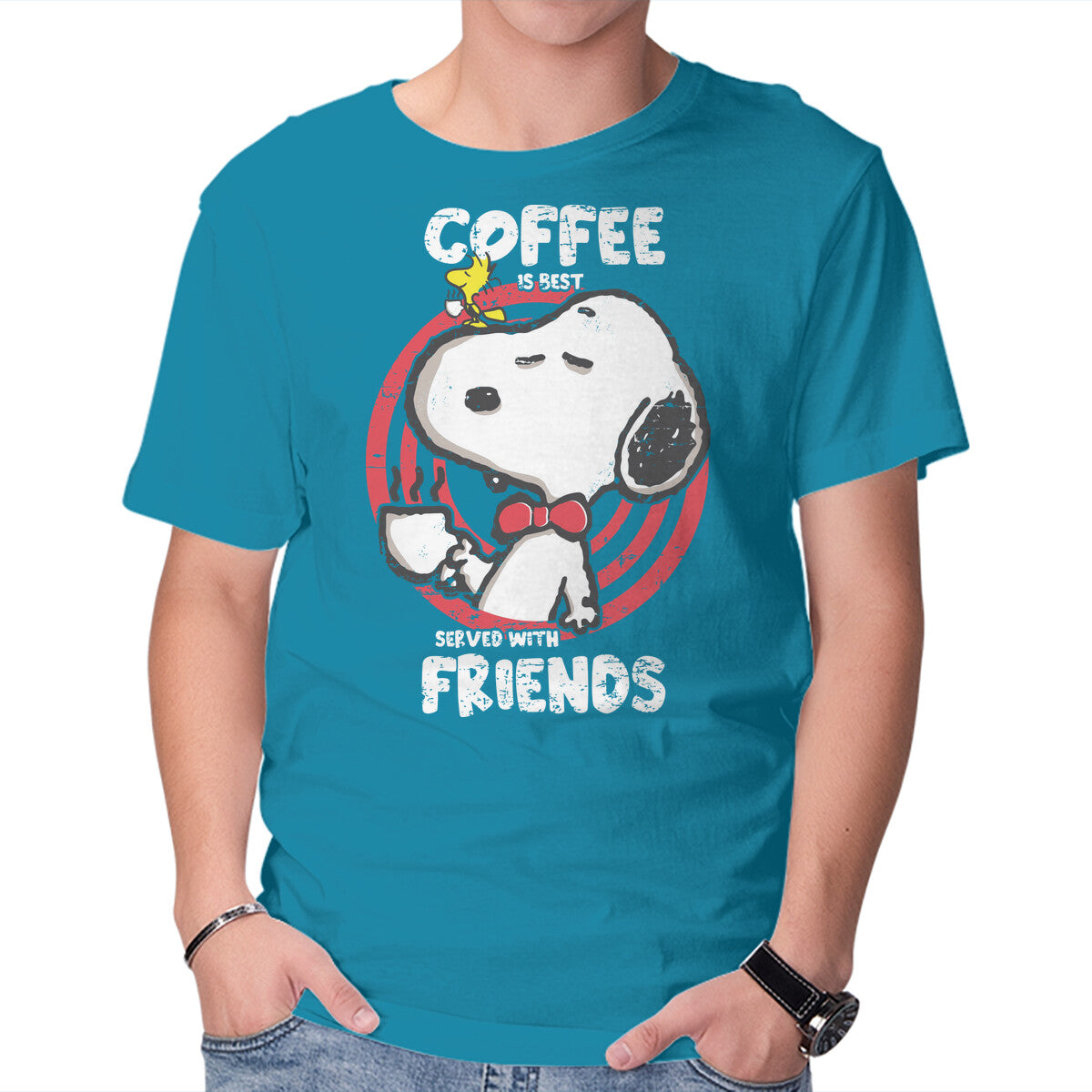 Best Served – Coffee Graphic T-Shirt in turquoise, product display
