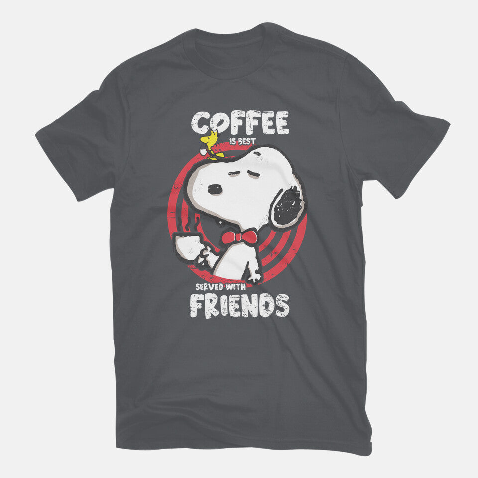 Best Served – Coffee Graphic T-Shirt in charcoal, flat-lay product view