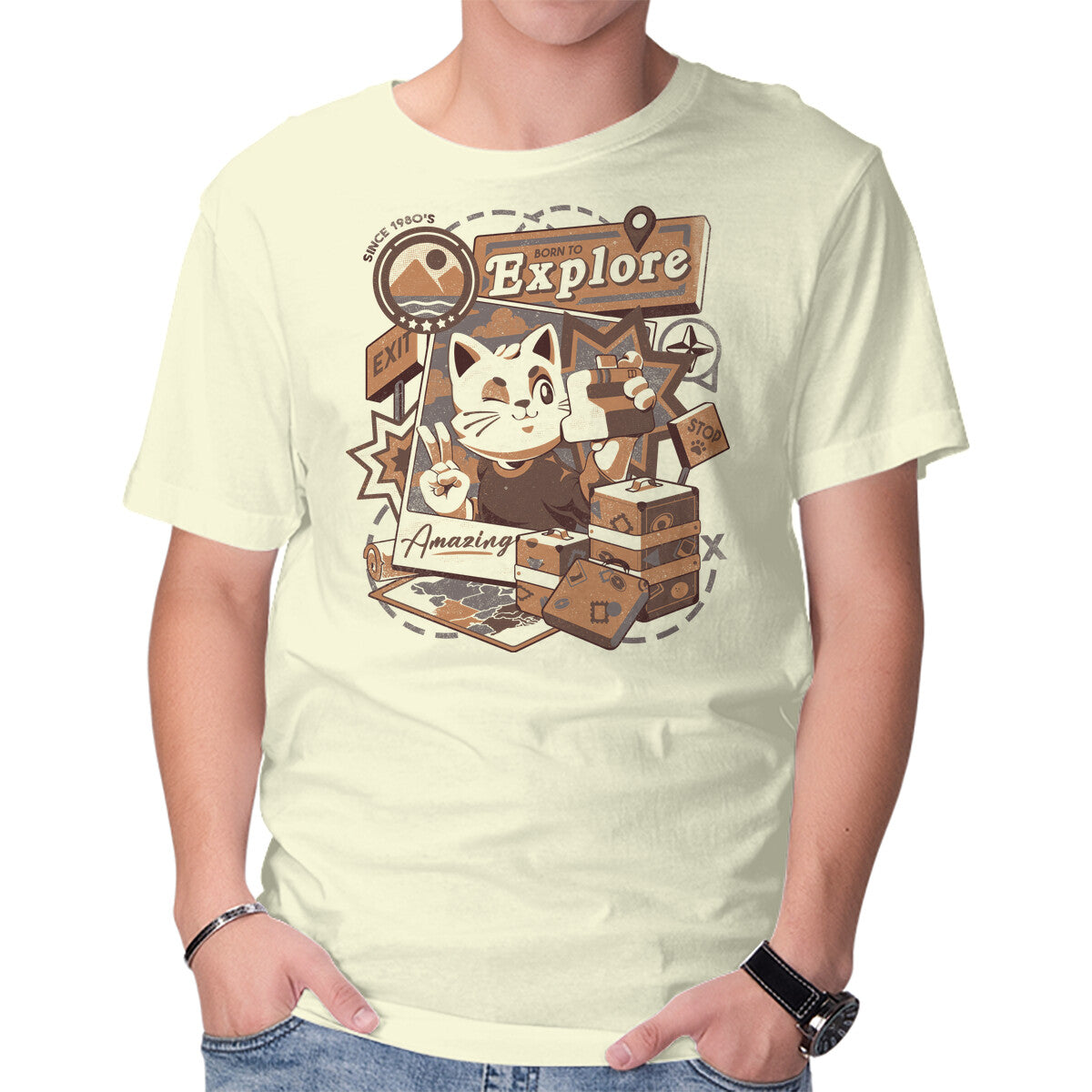 Explore The World – Cat Graphic T-Shirt