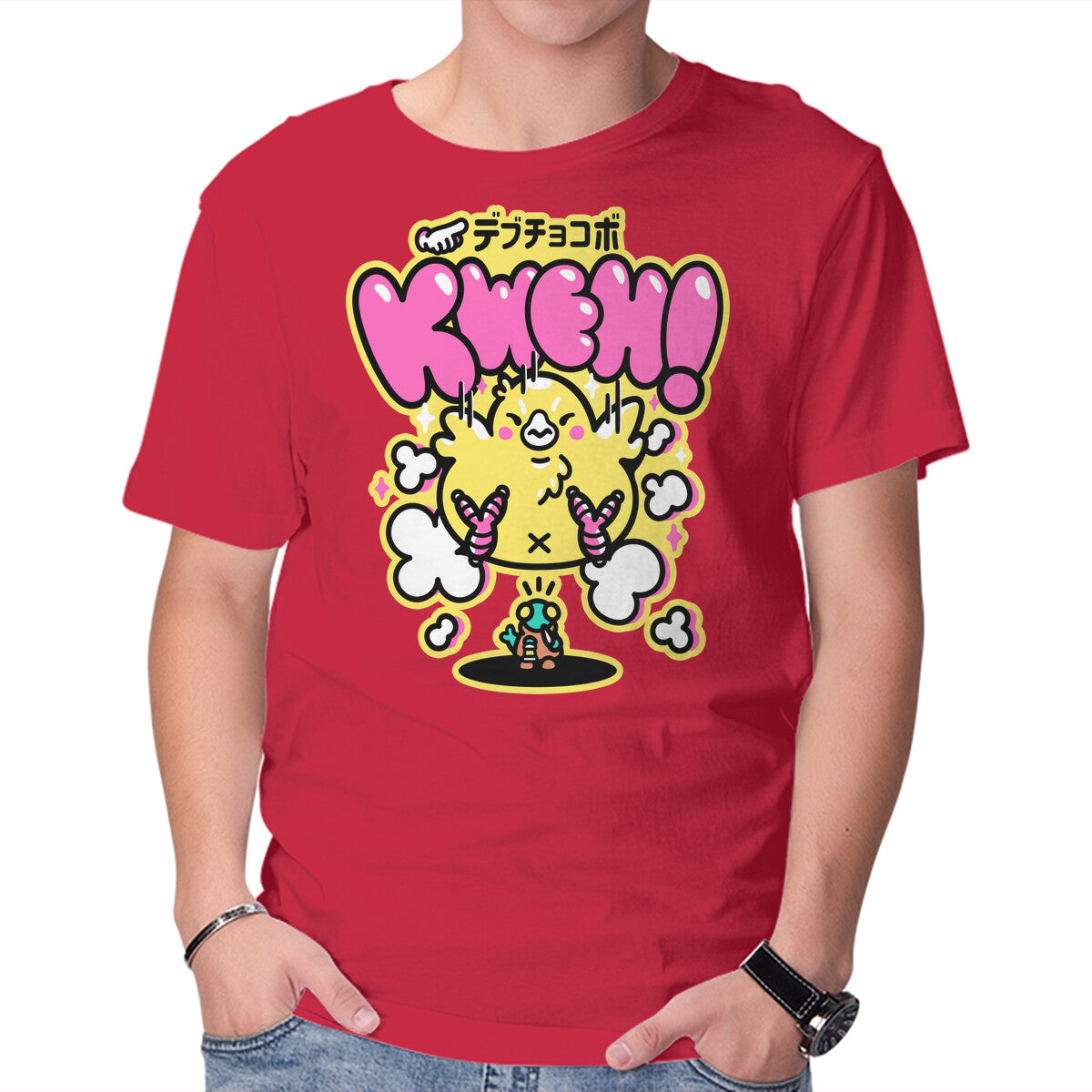 Fat Summon – Gaming Graphic T-Shirt in red, product display