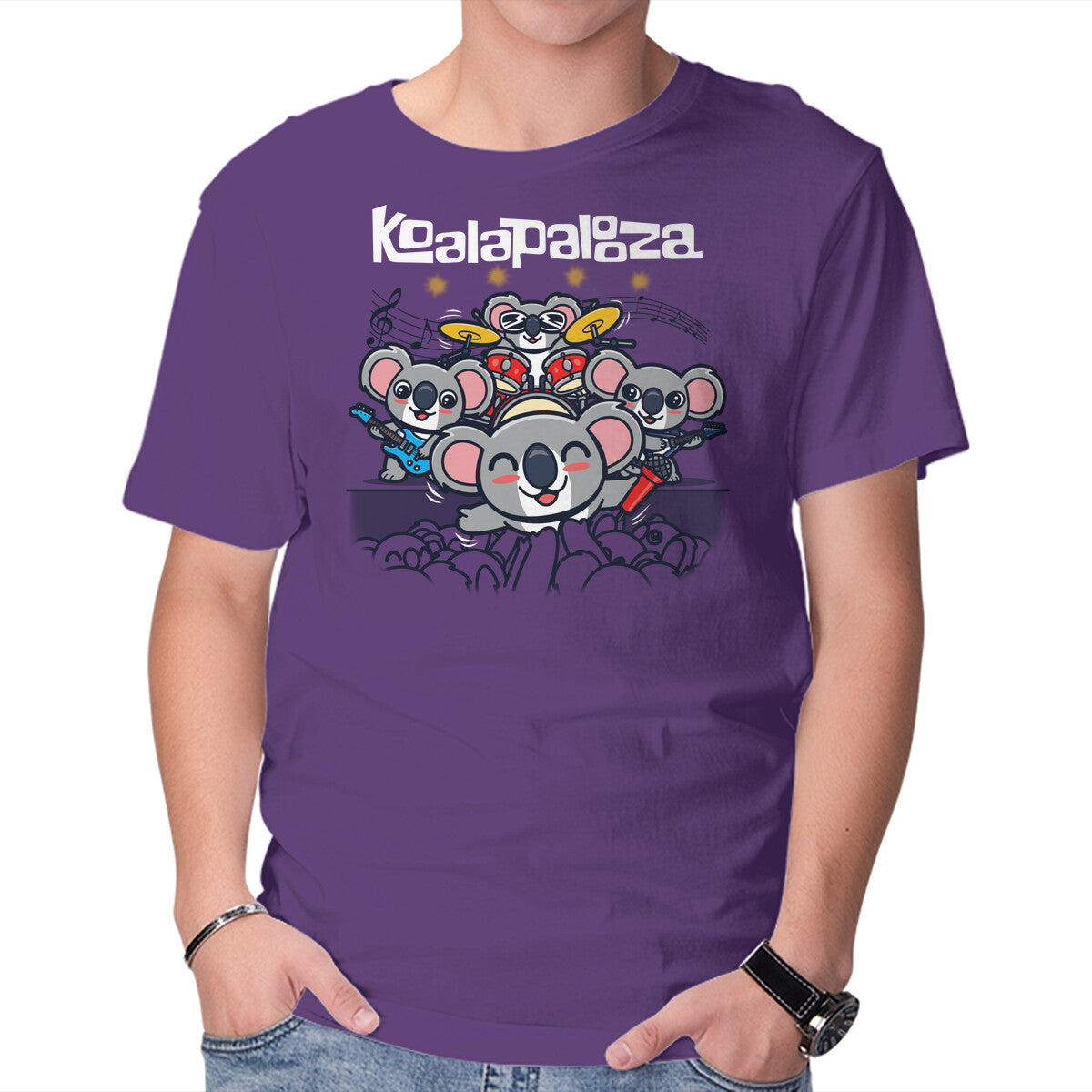 Koalapalooza – Music Graphic T-Shirt in purple, product display