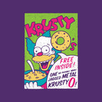 Krusty O's – Funny Graphic T-Shirt design artwork for purple graphic T-shirt