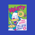 Krusty O's – Funny Graphic T-Shirt design artwork for royal blue graphic T-shirt