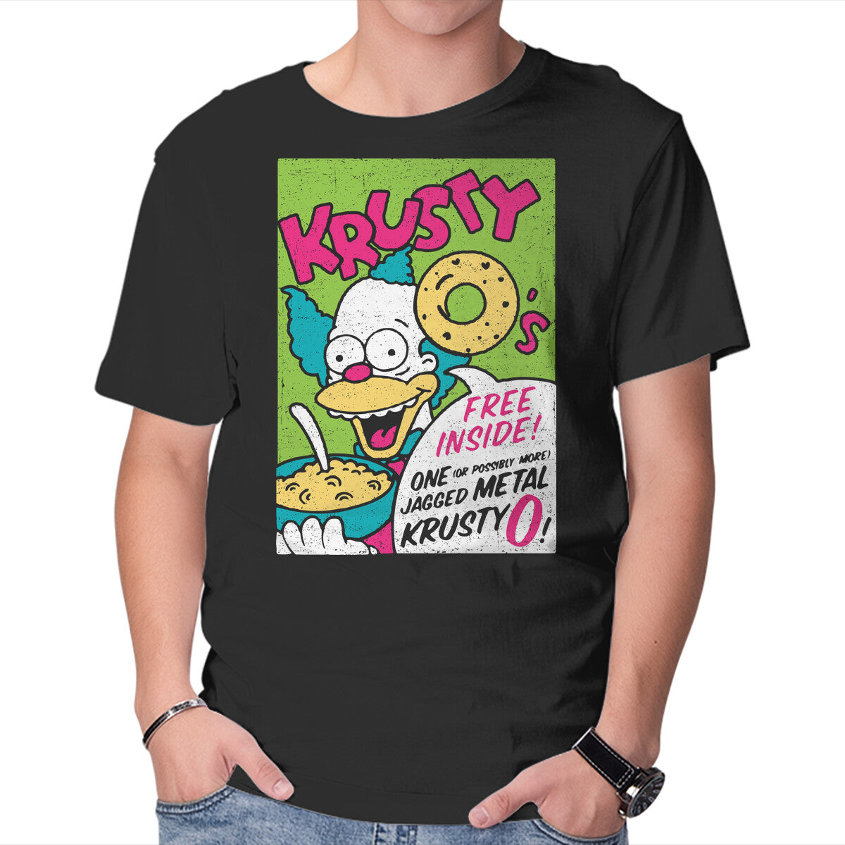 Krusty O's – Funny Graphic T-Shirt in black, product display