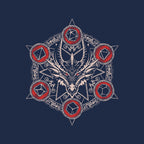 Dragon's Magic Circle – Gaming Graphic T-Shirt design artwork for navy graphic T-shirt