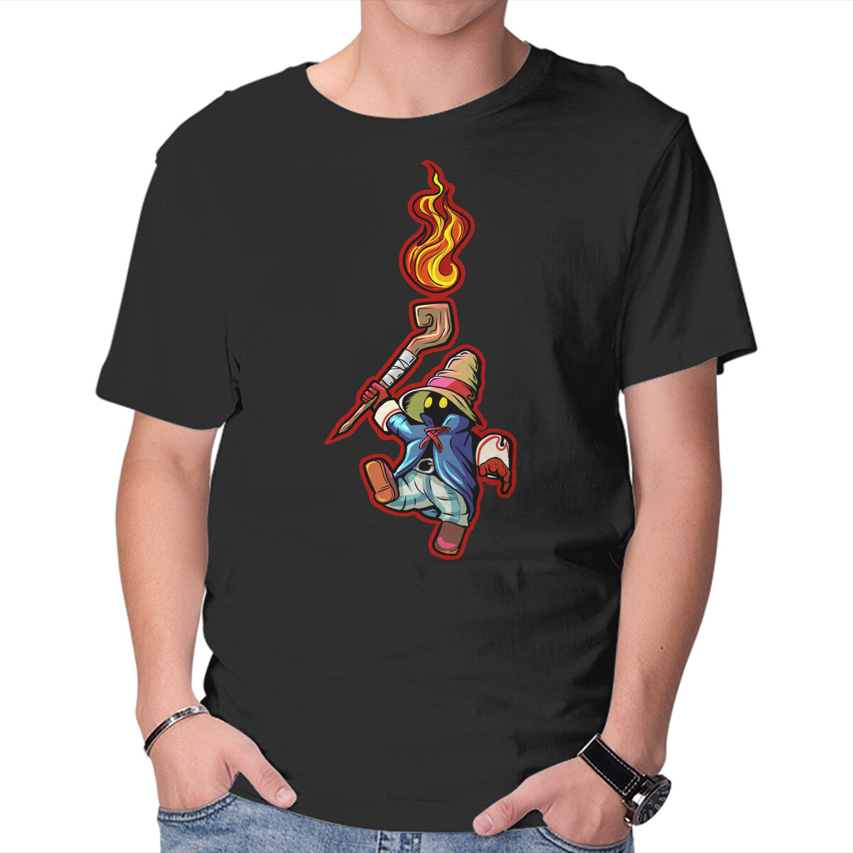 Cast Pyro – Gaming Graphic T-Shirt in black, product display