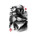 Bounty Hunter In The Desert Sumi-e