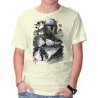 Bounty Hunter In The Desert Sumi-e – Sci-Fi Graphic T-Shirt
