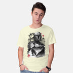 Bounty Hunter In The Desert Sumi-e – Sci-Fi Graphic T-Shirt
