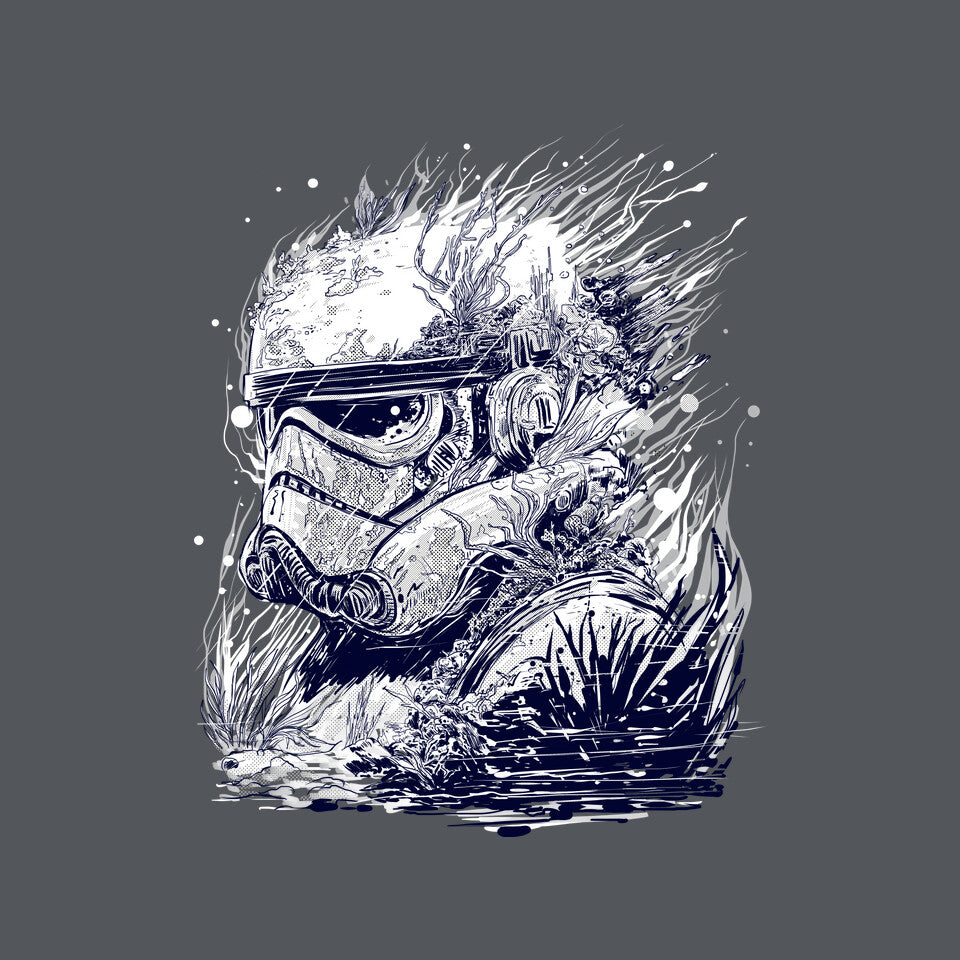 Sea Trooper – Sci-Fi Graphic T-Shirt design artwork for charcoal graphic T-shirt