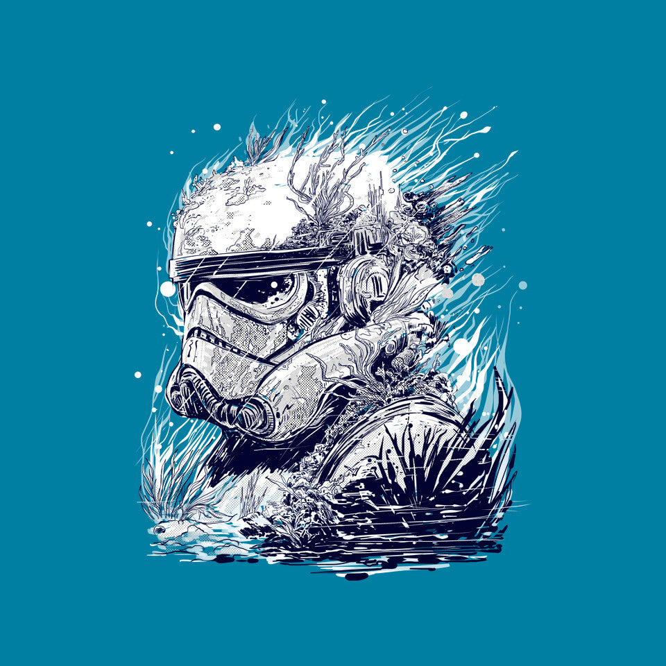 Sea Trooper – Sci-Fi Graphic T-Shirt design artwork for turquoise graphic T-shirt