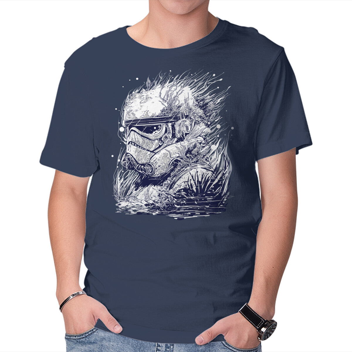 Sea Trooper – Sci-Fi Graphic T-Shirt in navy, product display