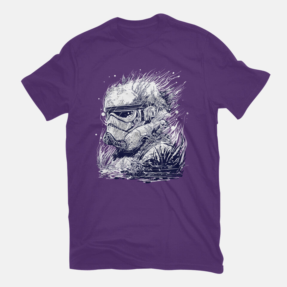 Sea Trooper – Sci-Fi Graphic T-Shirt in purple, flat-lay product view