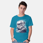 Model wearing turquoise Sea Trooper – Sci-Fi Graphic T-Shirt