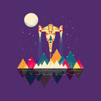 Starfighter – Sci-Fi Graphic T-Shirt design artwork for purple graphic T-shirt