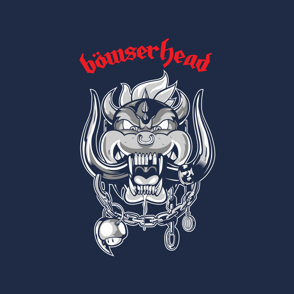 Bowserhead – Gaming Graphic T-Shirt design artwork for navy graphic T-shirt