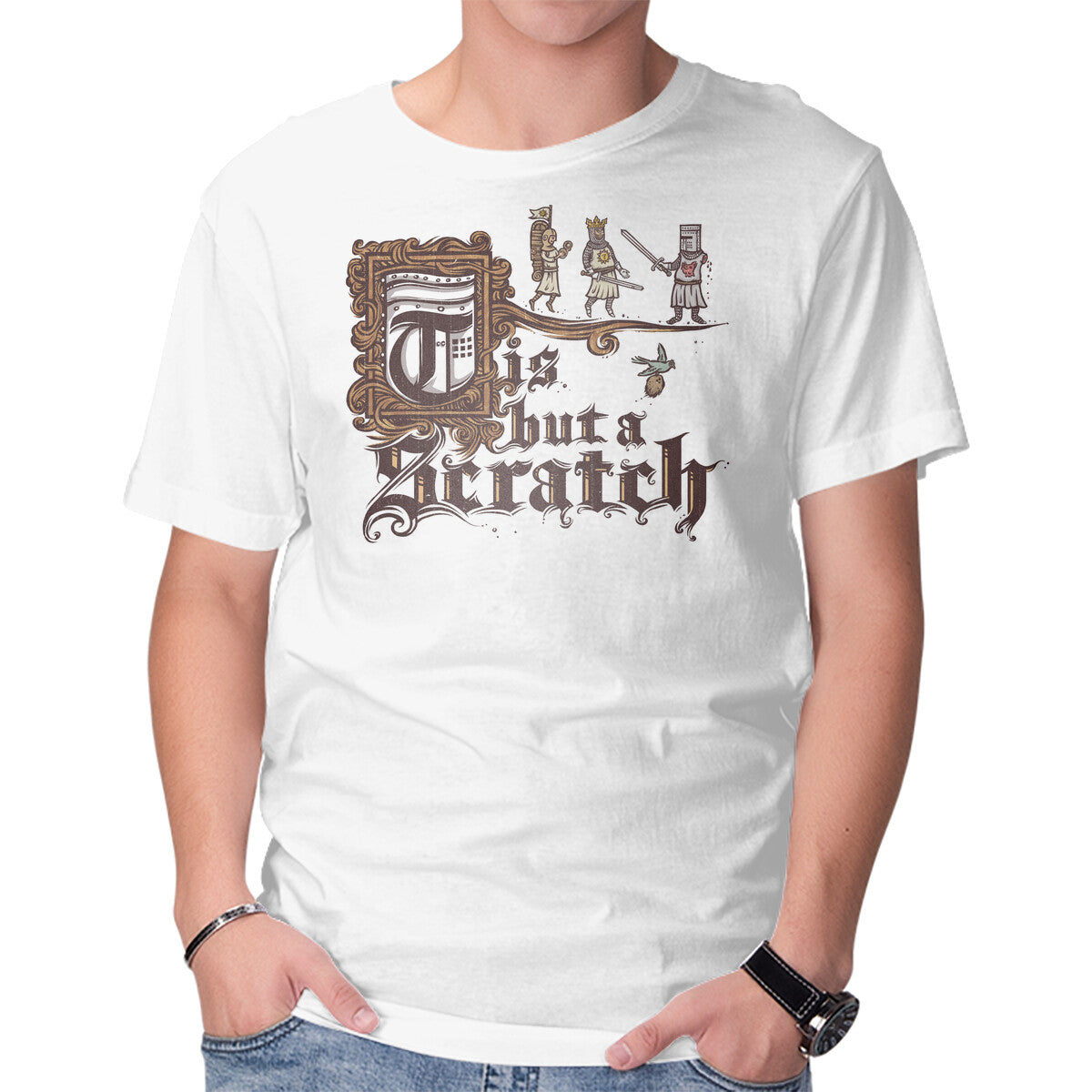 A Scratch – Movie Graphic T-Shirt in white, product display
