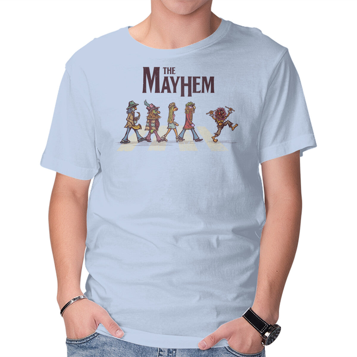The Mayhem – Music Graphic T-Shirt in blue, product display
