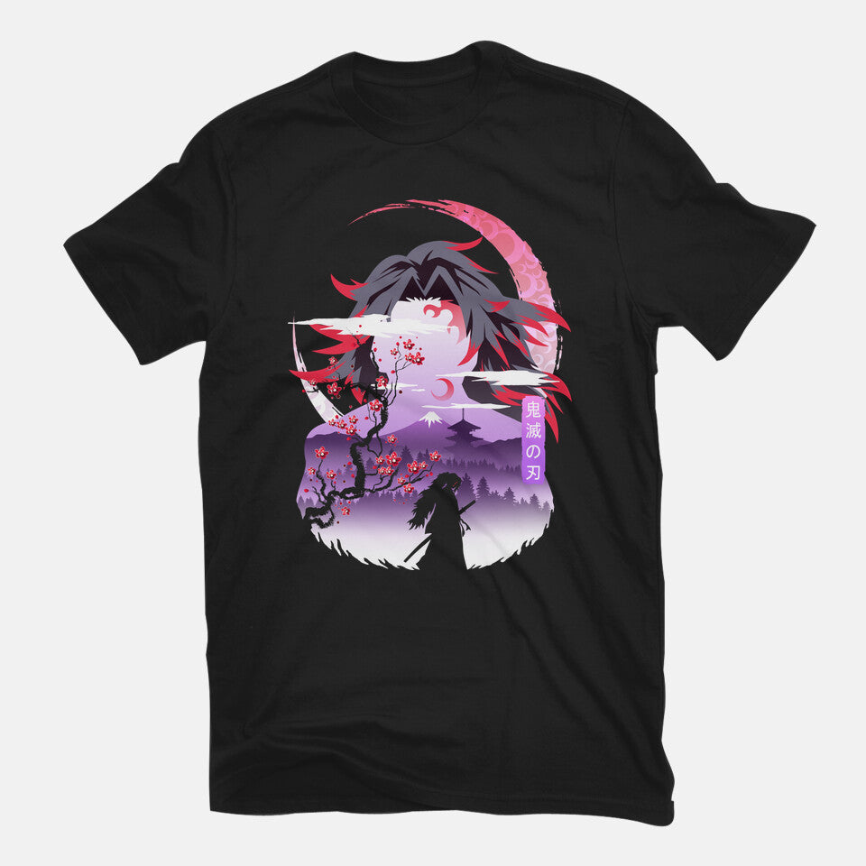Red Moon Breathing – Anime Graphic T-Shirt in black, flat-lay product view