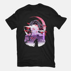 Red Moon Breathing – Anime Graphic T-Shirt in black, flat-lay product view