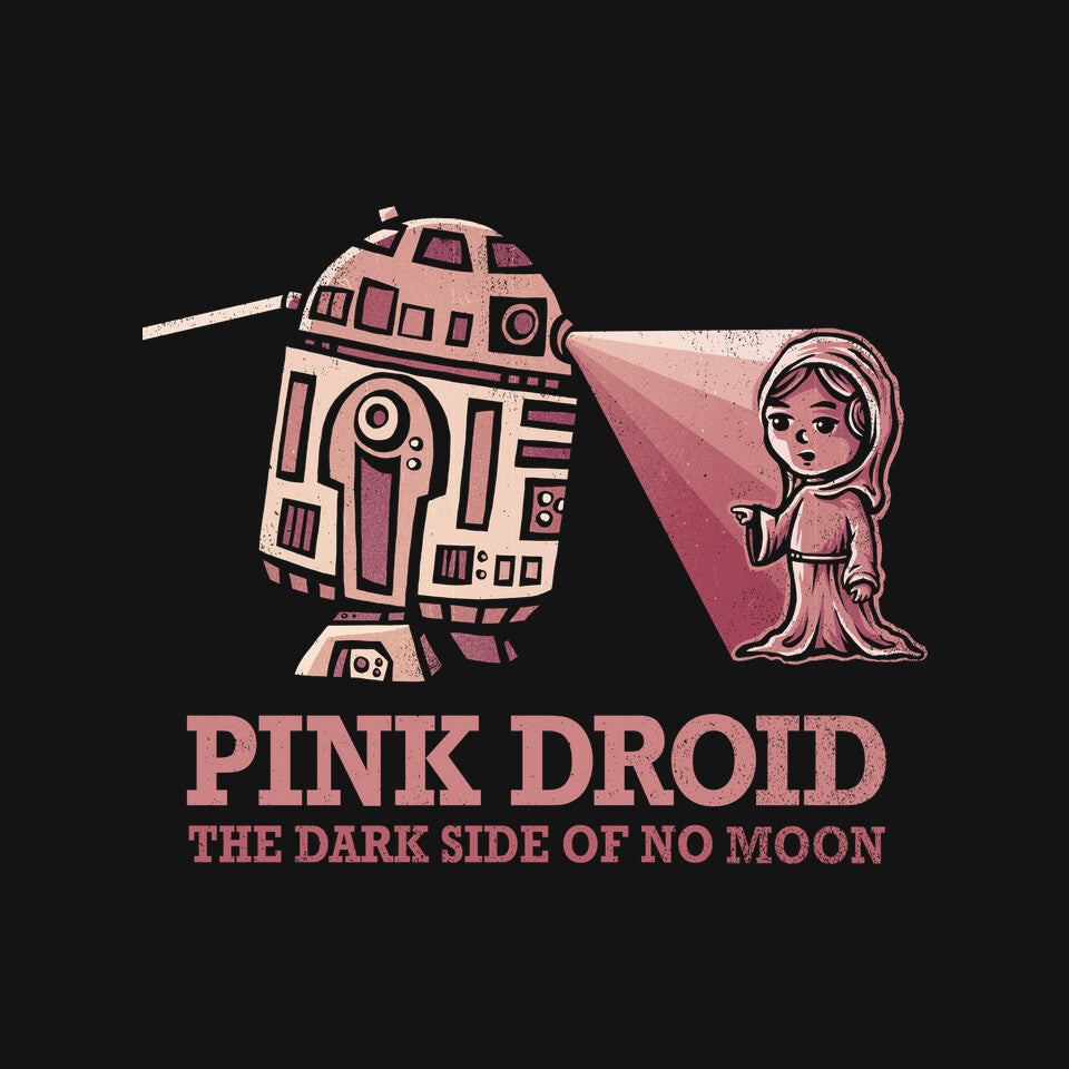 Pink Droid – Sci-Fi Graphic T-Shirt design artwork for black graphic T-shirt