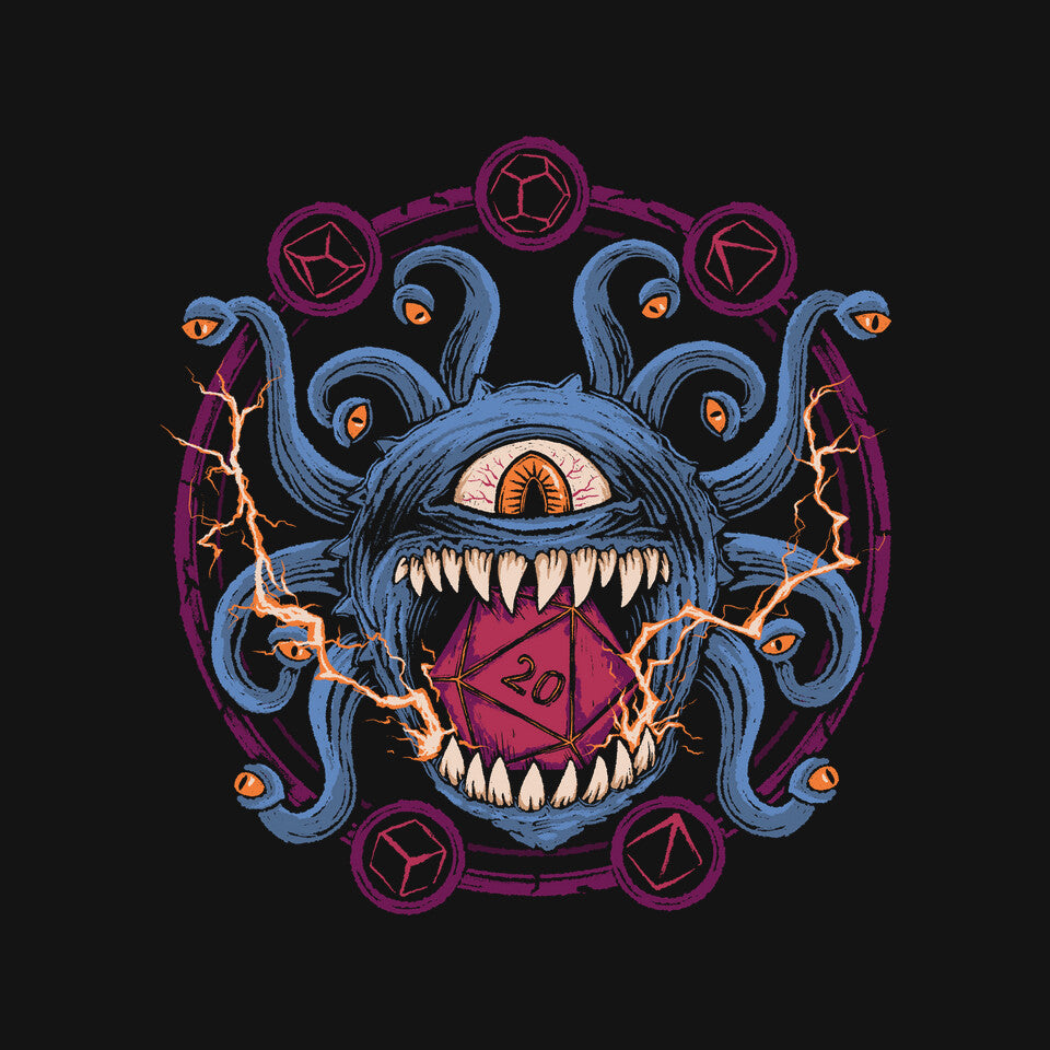 Eyes Of Underdark – Gaming Graphic T-Shirt design artwork for black graphic T-shirt