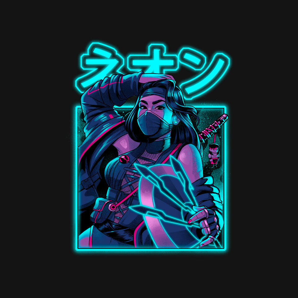 Mortal Neon – Gaming Graphic T-Shirt design artwork for black graphic T-shirt