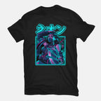 Mortal Neon – Gaming Graphic T-Shirt in black, flat-lay product view