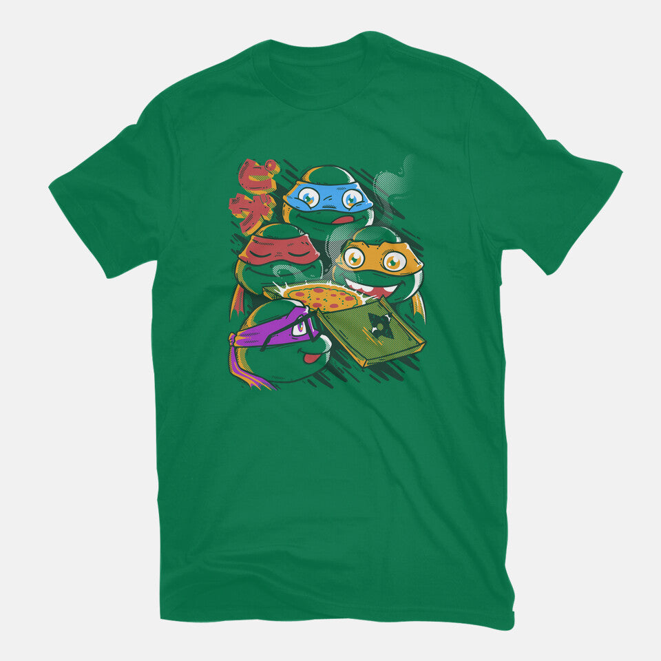 Pizza Speel Graphic T-Shirt in green, flat-lay product view