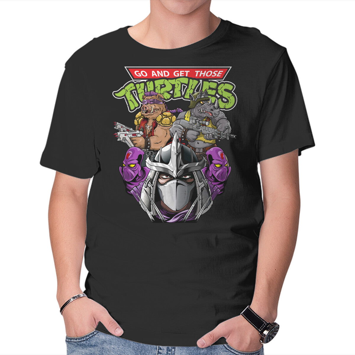 Shredder And Co Graphic T-Shirt in black, product display