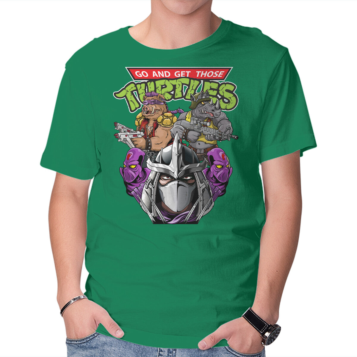 Shredder And Co Graphic T-Shirt in green, product display