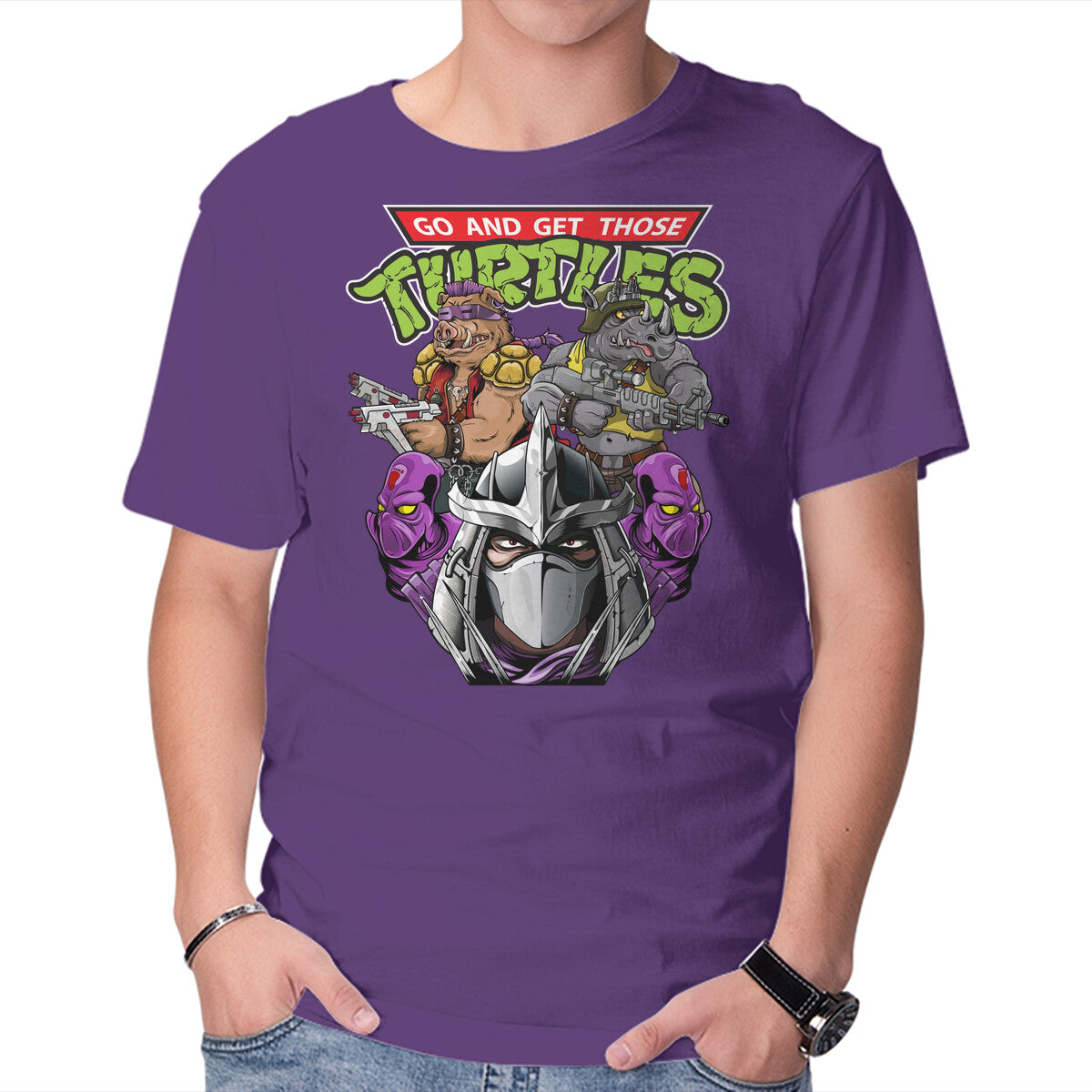 Shredder And Co Graphic T-Shirt in purple, product display