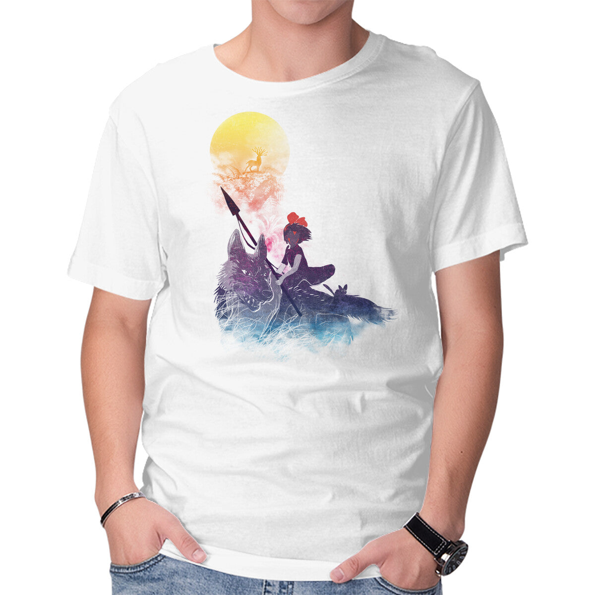 Princess Monokiki – Anime Graphic T-Shirt in white, product display