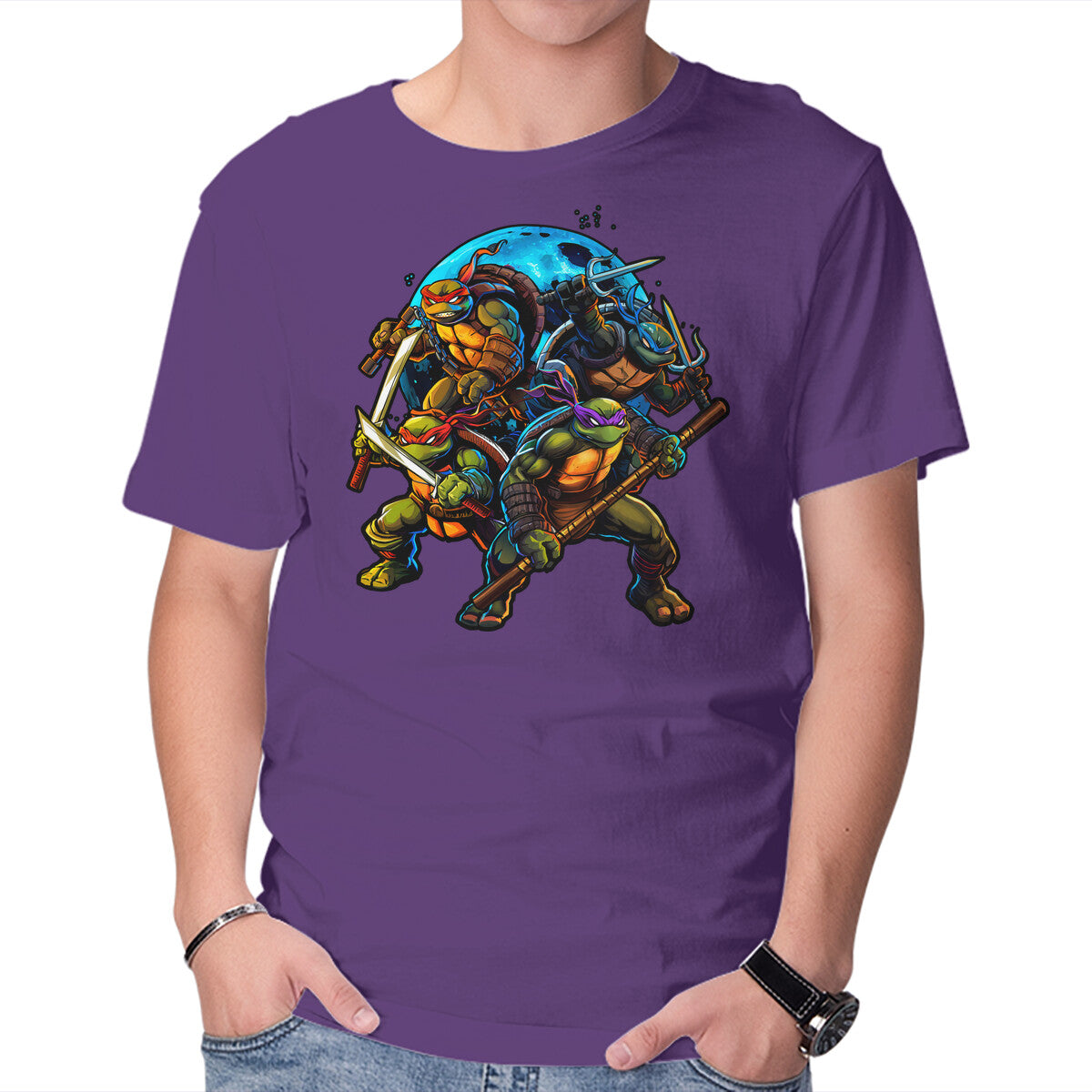 Classic Ninjas Graphic T-Shirt in purple, product display