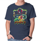 Duel Between Ladies – Gaming Graphic T-Shirt in navy, product display