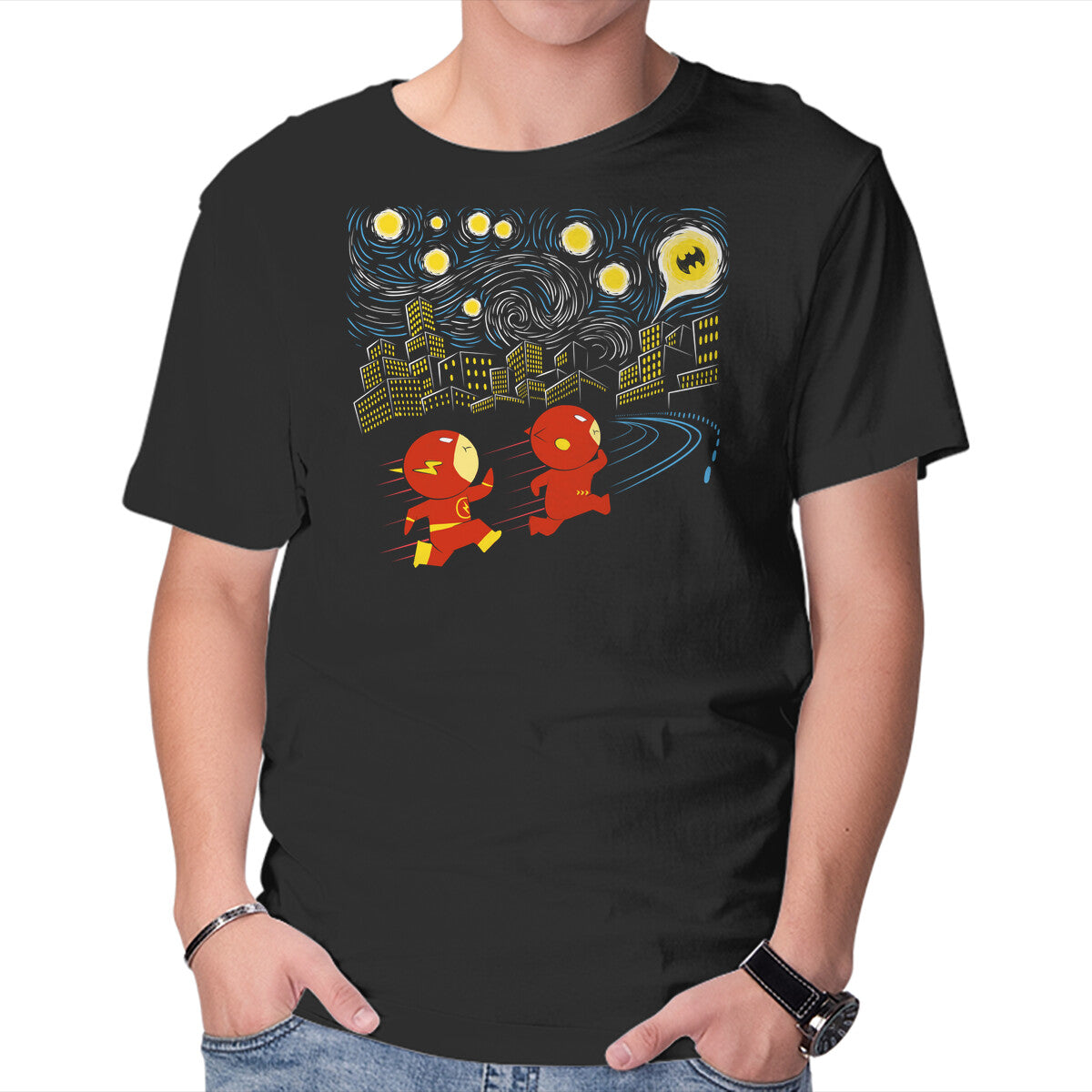 Barry. Barry Night Graphic T-Shirt in black, product display