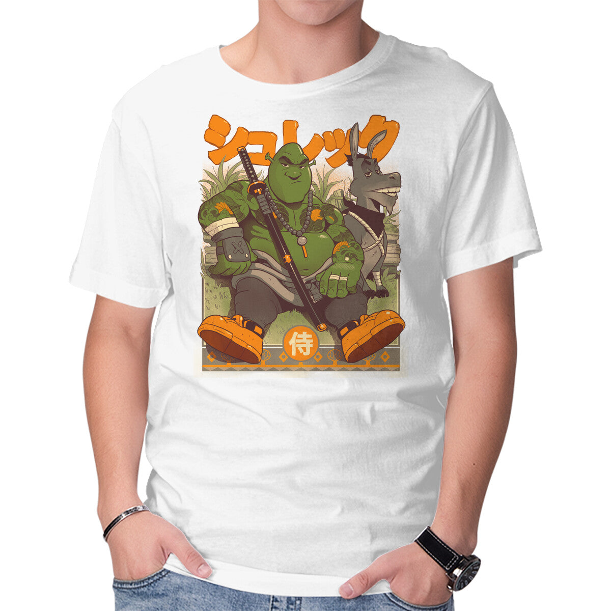 Samurai Shurekku – Movie Graphic T-Shirt in white, product display