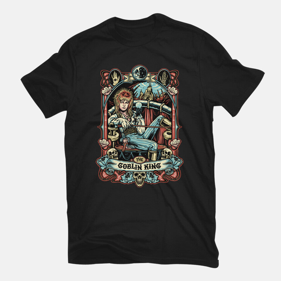 The Goblin King – Fantasy Graphic T-Shirt in black, flat-lay product view