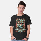 Model wearing black The Goblin King – Fantasy Graphic T-Shirt