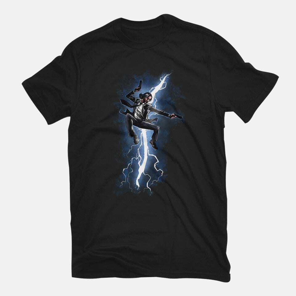 Baba Yaga Returns – Movie Graphic T-Shirt in black, flat-lay product view