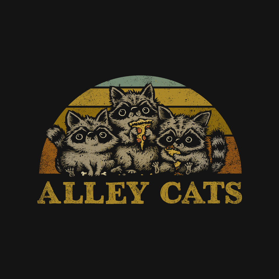 Alley Cats – Animal Graphic T-Shirt design artwork for black graphic T-shirt