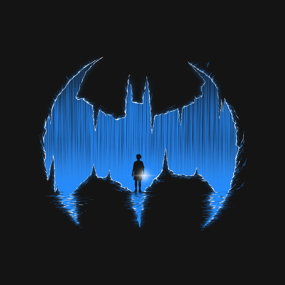 Bat Cave – Movie Graphic T-Shirt design artwork for black graphic T-shirt
