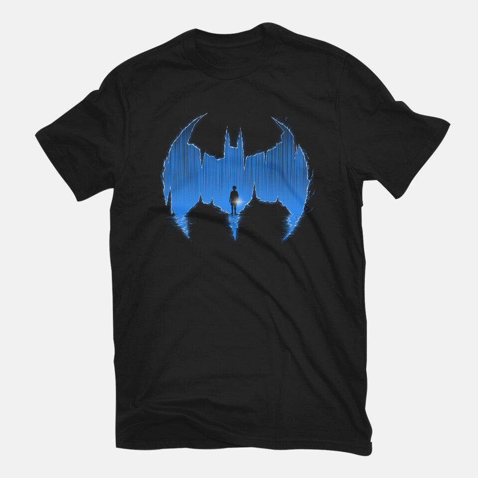 Bat Cave – Movie Graphic T-Shirt in black, flat-lay product view