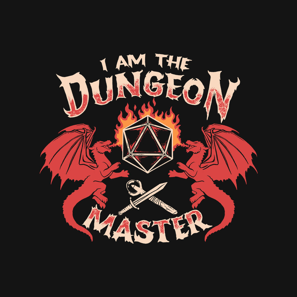 I Am The Dungeon Master – Gaming Graphic T-Shirt design artwork for black graphic T-shirt